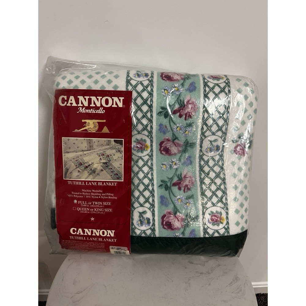 Vtg Satin Trim Blanket Floral Cottage Full Twin 72x90 Cottagecore Shabby Chic - Picture 1 of 5
